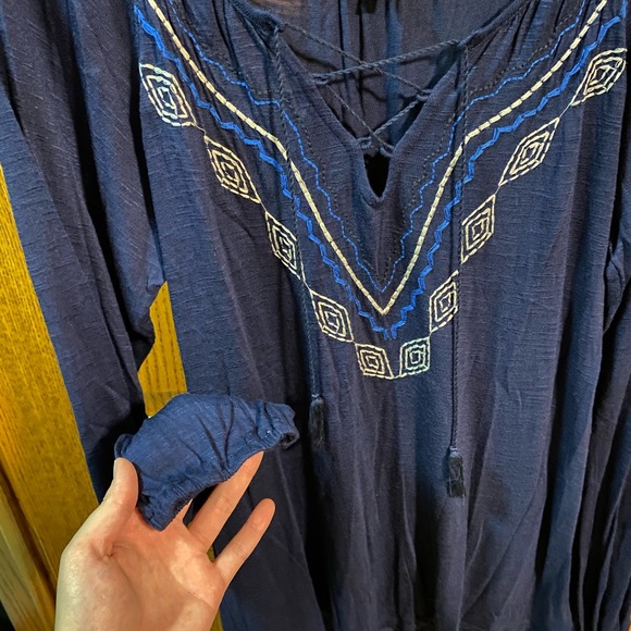 Navy blue long sleeve top - Picture 3 of 3